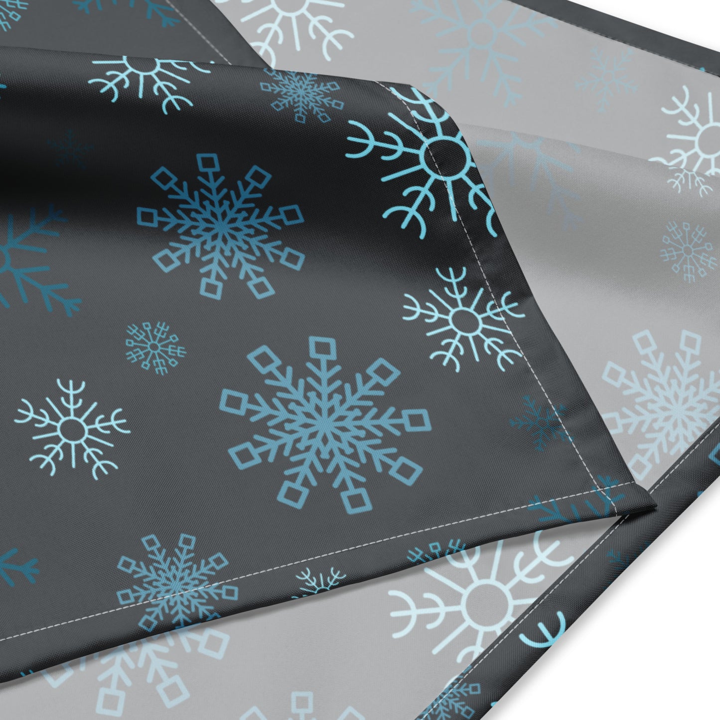 Snowflakes (Gray Silver) - Scarf / Bandana