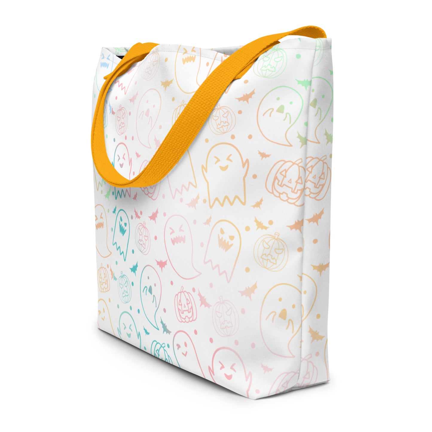 (Halloween) Pastel Halloween - Large Tote Bag w/ Pocket