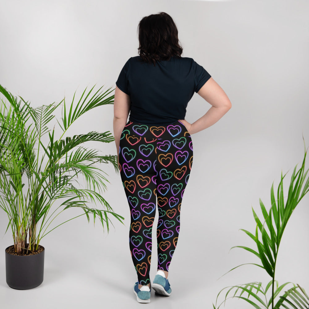 Neon Heart - Plus Size Leggings