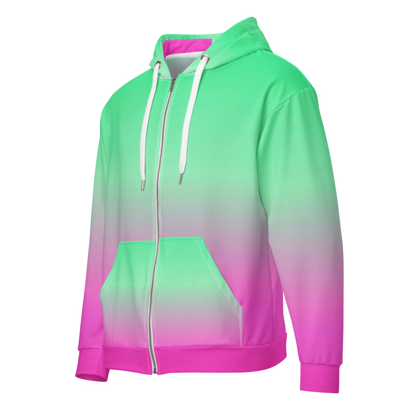 Minty Pink Ombre - Premium Zip Hoodie