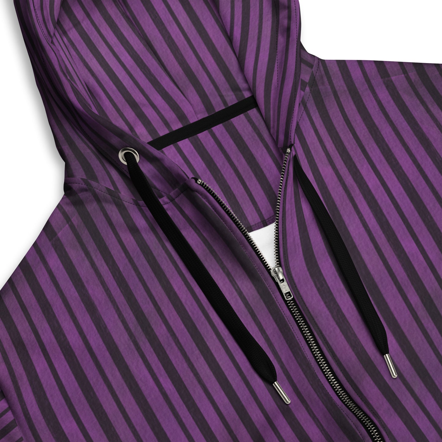 (Halloween) Purple Black Stripe - Premium Zip Hoodie