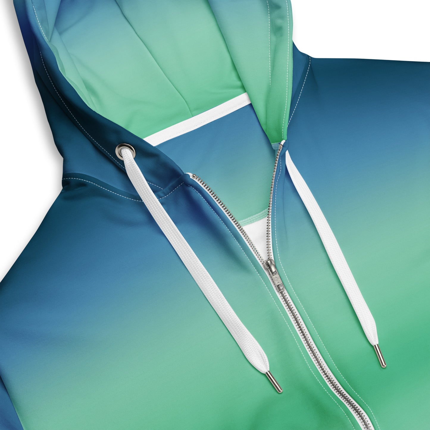 Blue Green Ombre - Premium Zip Hoodie