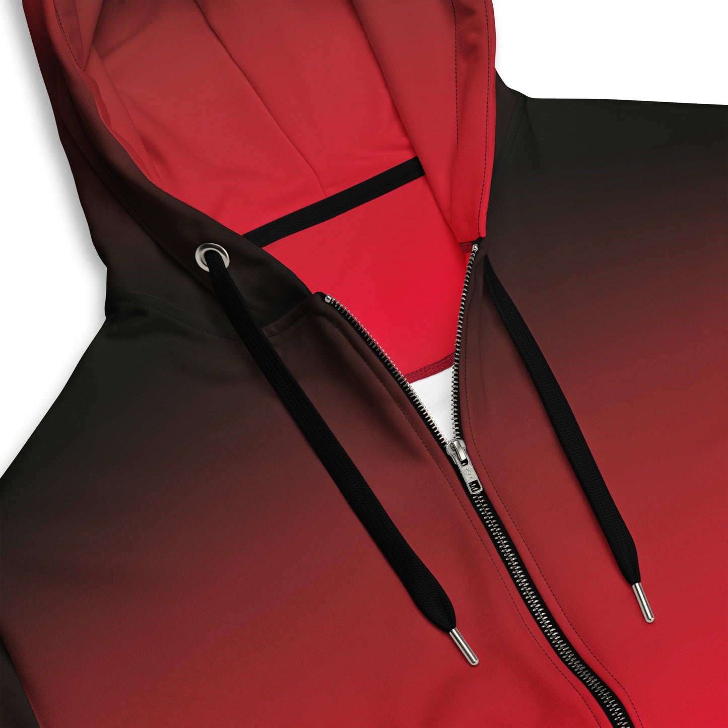 Black Red Ombre - Premium Zip Hoodie