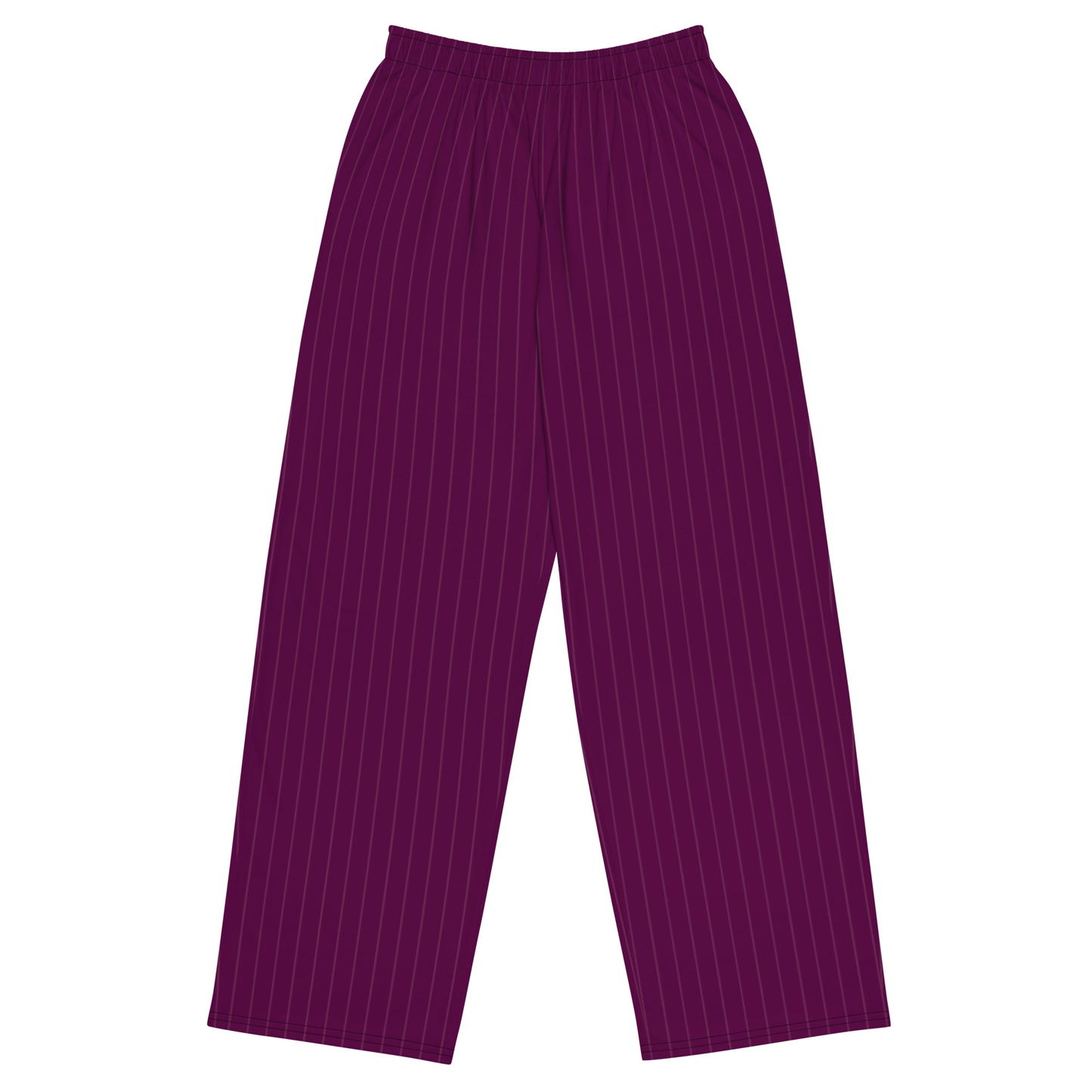 Pin Stripe Plum - Premium Wide-leg Pants