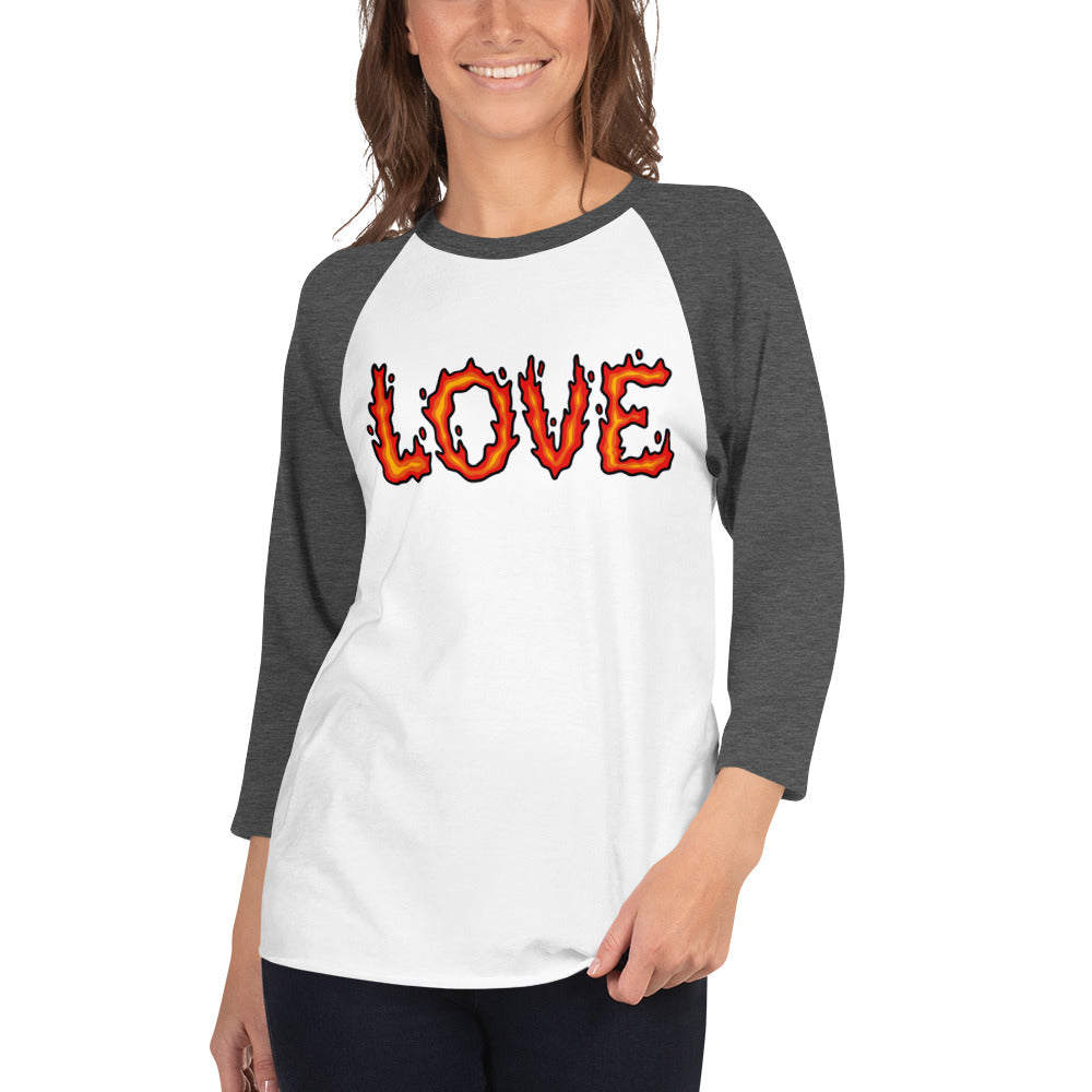 Burning Love - 3/4 Sleeve Raglan Shirt