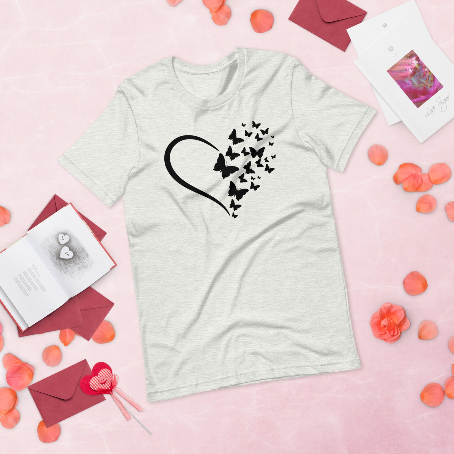 Black Butterfly Heart - Lightweight T-Shirt