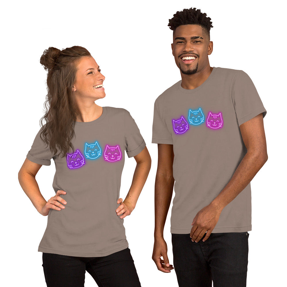 Neon Cat Smiles - Lightweight T-Shirt