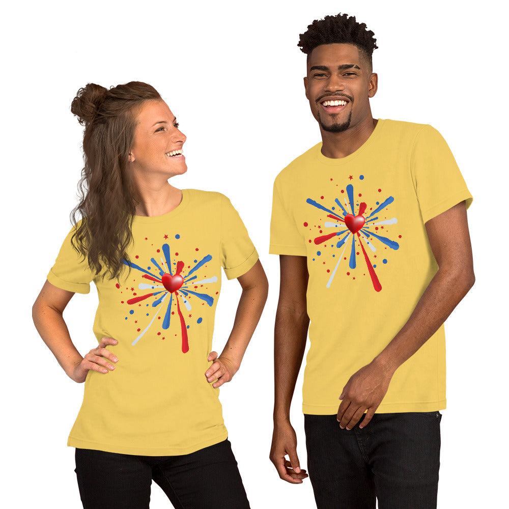Red White & Blue Burst - Lightweight T-Shirt