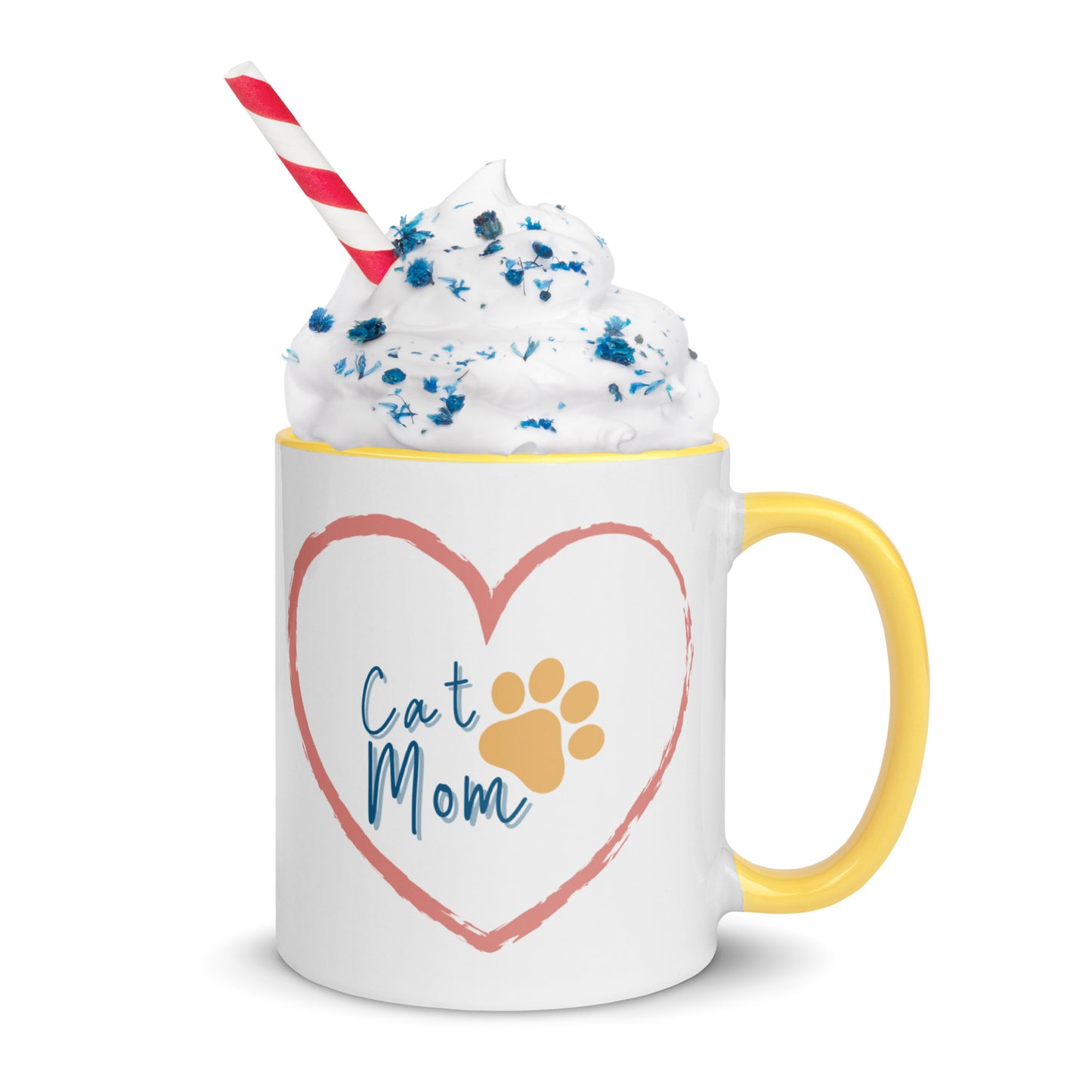 Cat Mom - White Mug w/ Color