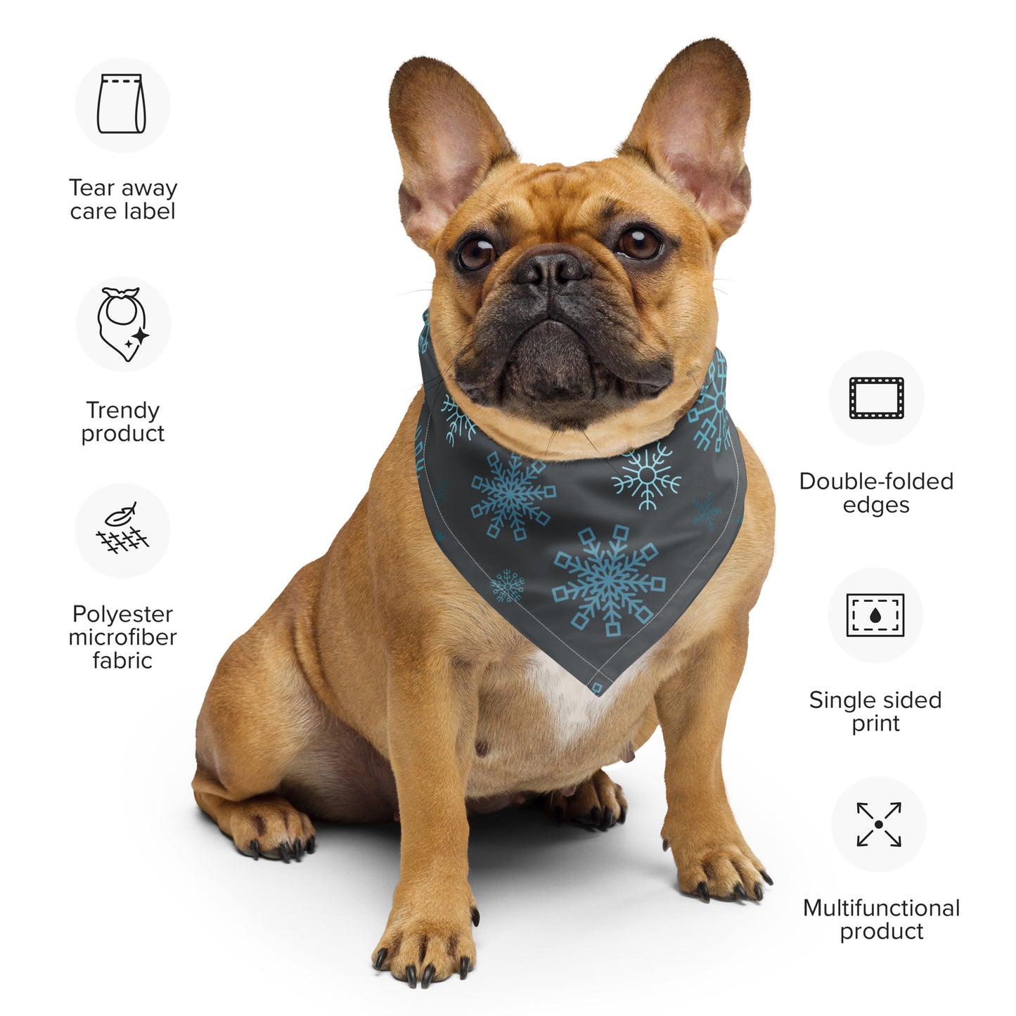 Snowflakes (Gray Silver) - Scarf / Bandana