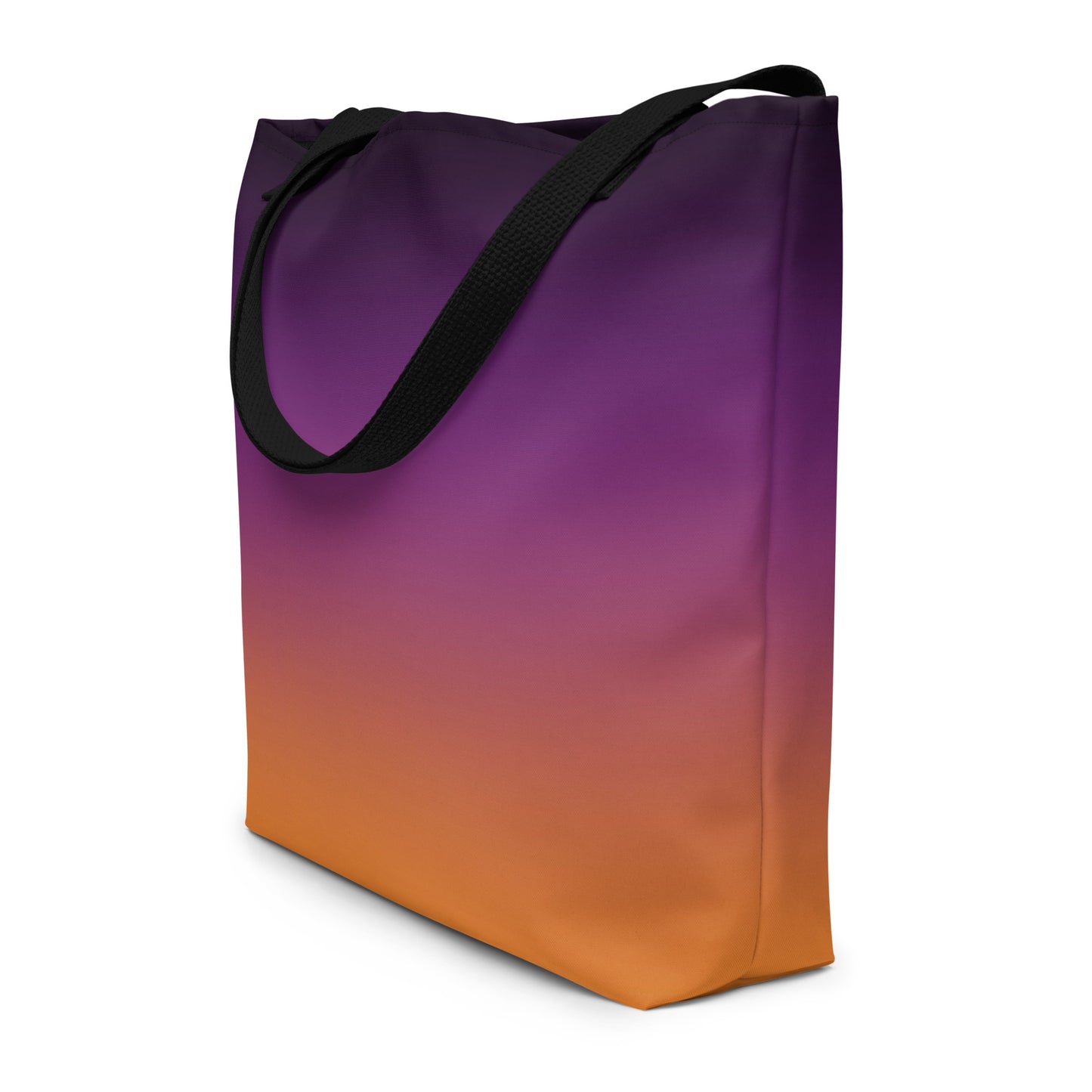 (Halloween) Purple Orange Ombre - Large Tote Bag