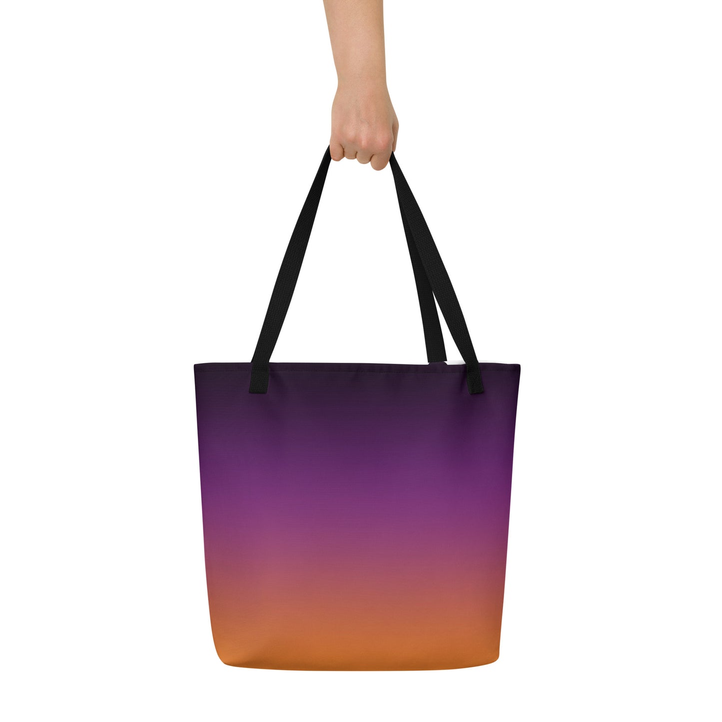 (Halloween) Purple Orange Ombre - Large Tote Bag