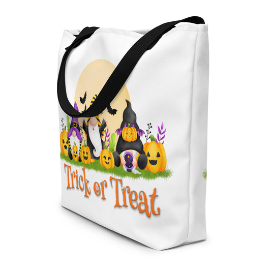 Gnome Full Moon (Trick or Treat) - Large Tote Bag