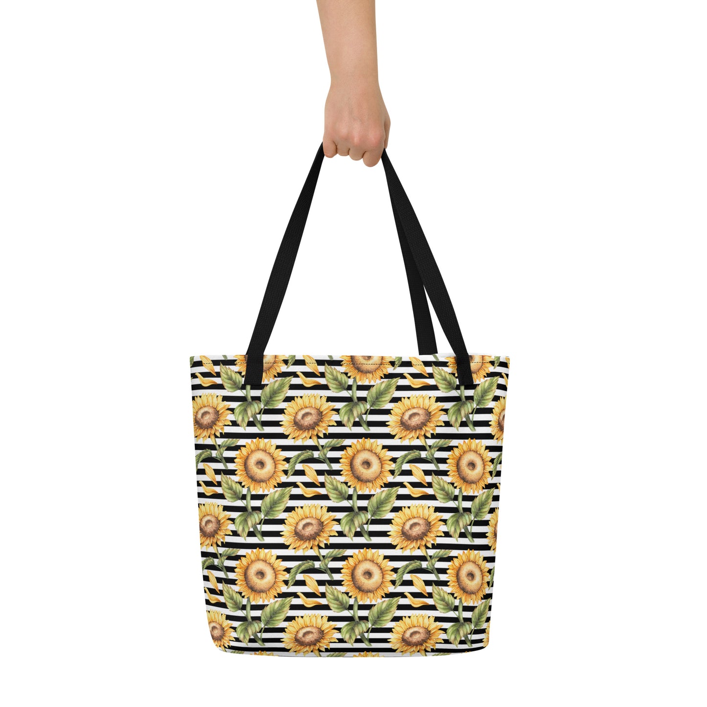 Sunflower Stripe - Large Tote Bag