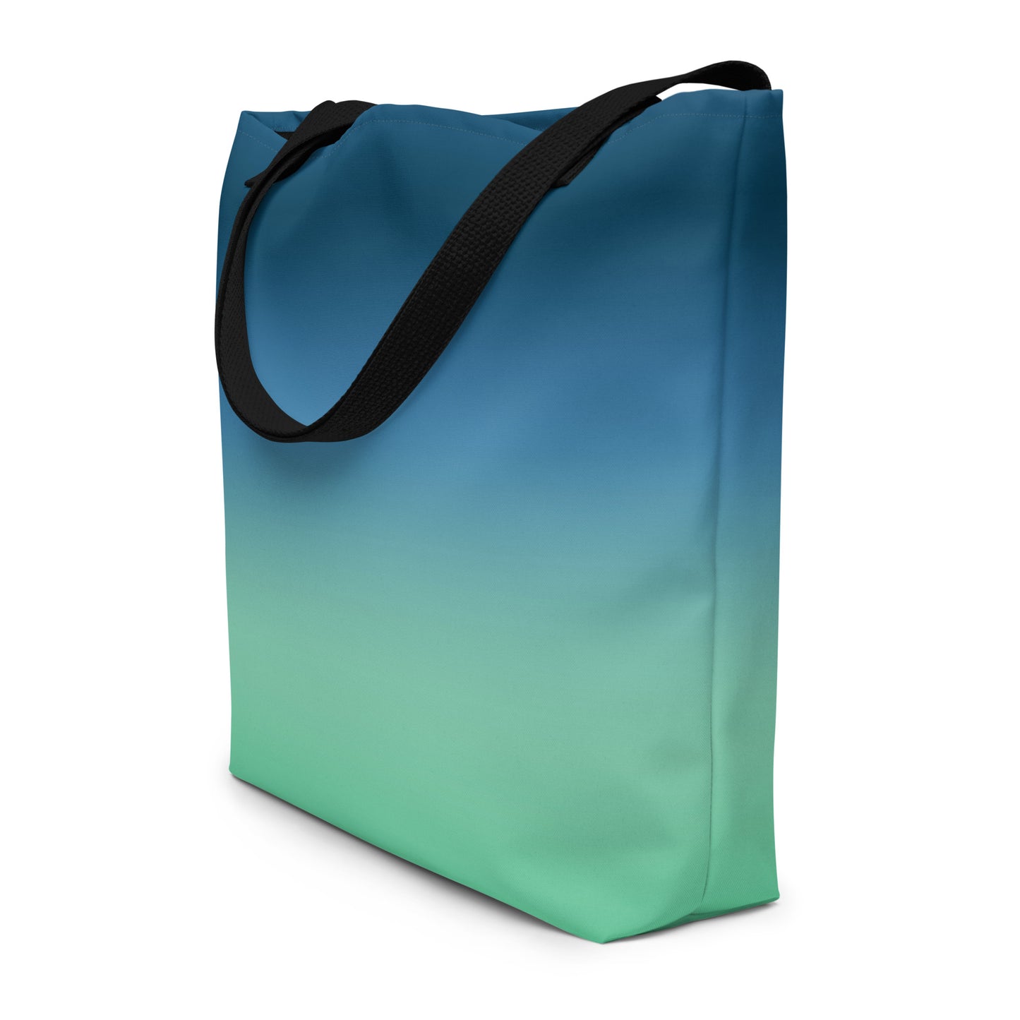 Blue Green Ombre - Large Tote Bag