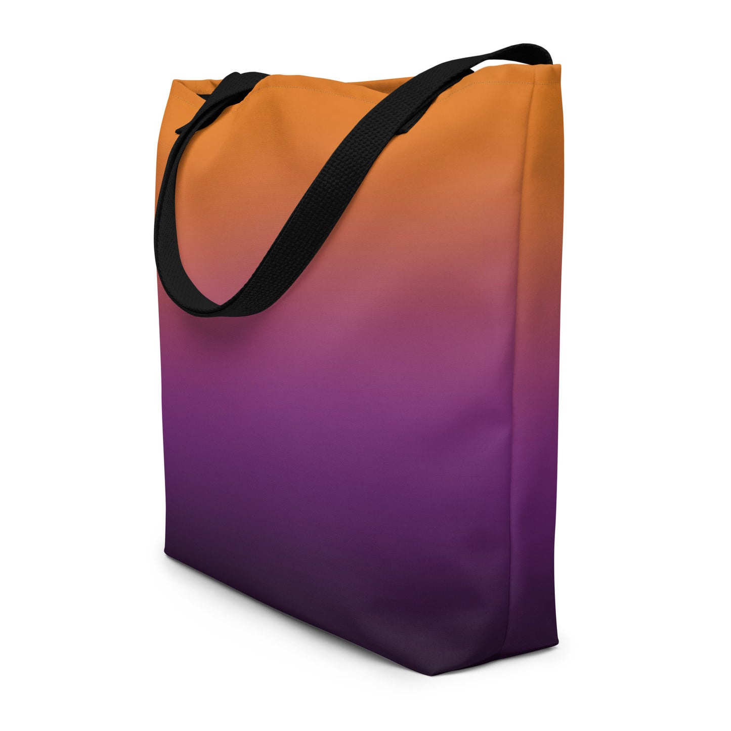 (Halloween) Orange Purple Ombre - Large Tote Bag