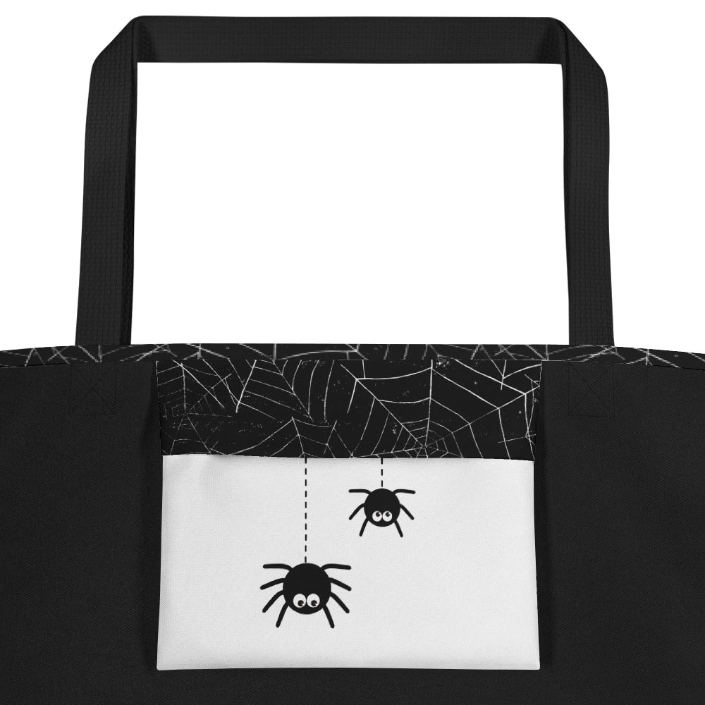 (Halloween) Spider Webs - Large Tote Bag