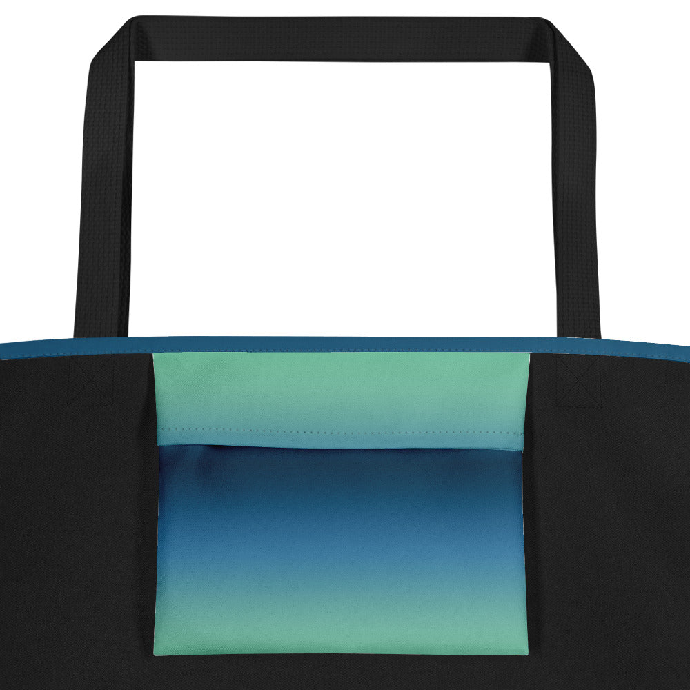 Blue Green Ombre - Large Tote Bag