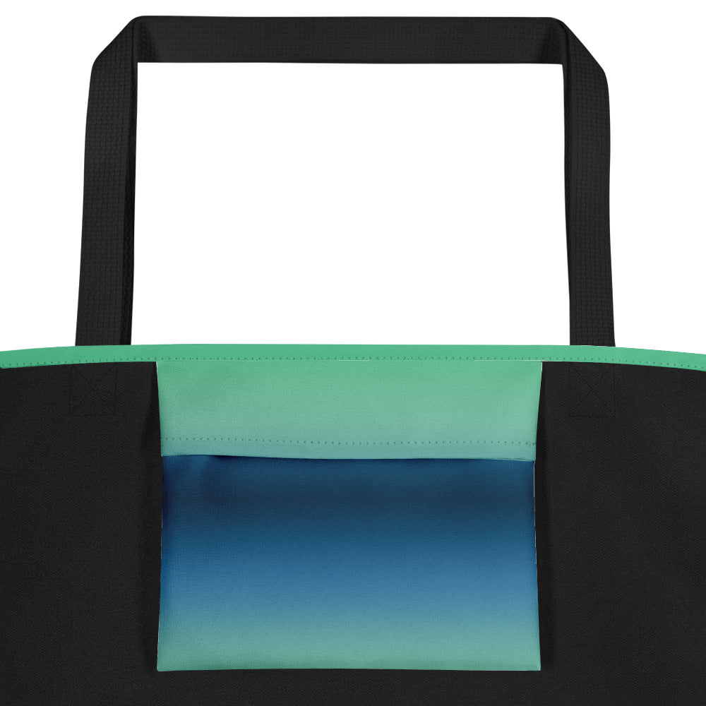 Green Blue Ombre - Large Tote Bag