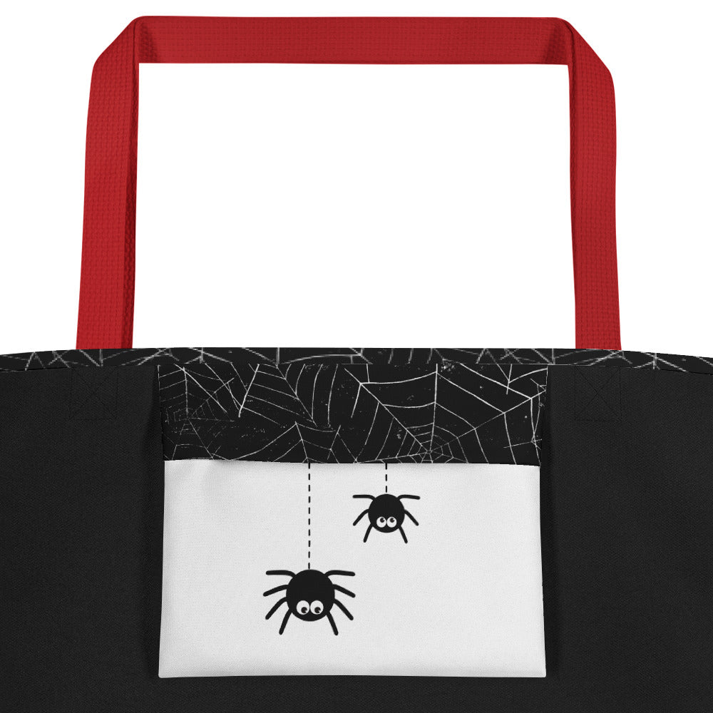 (Halloween) Spider Webs - Large Tote Bag