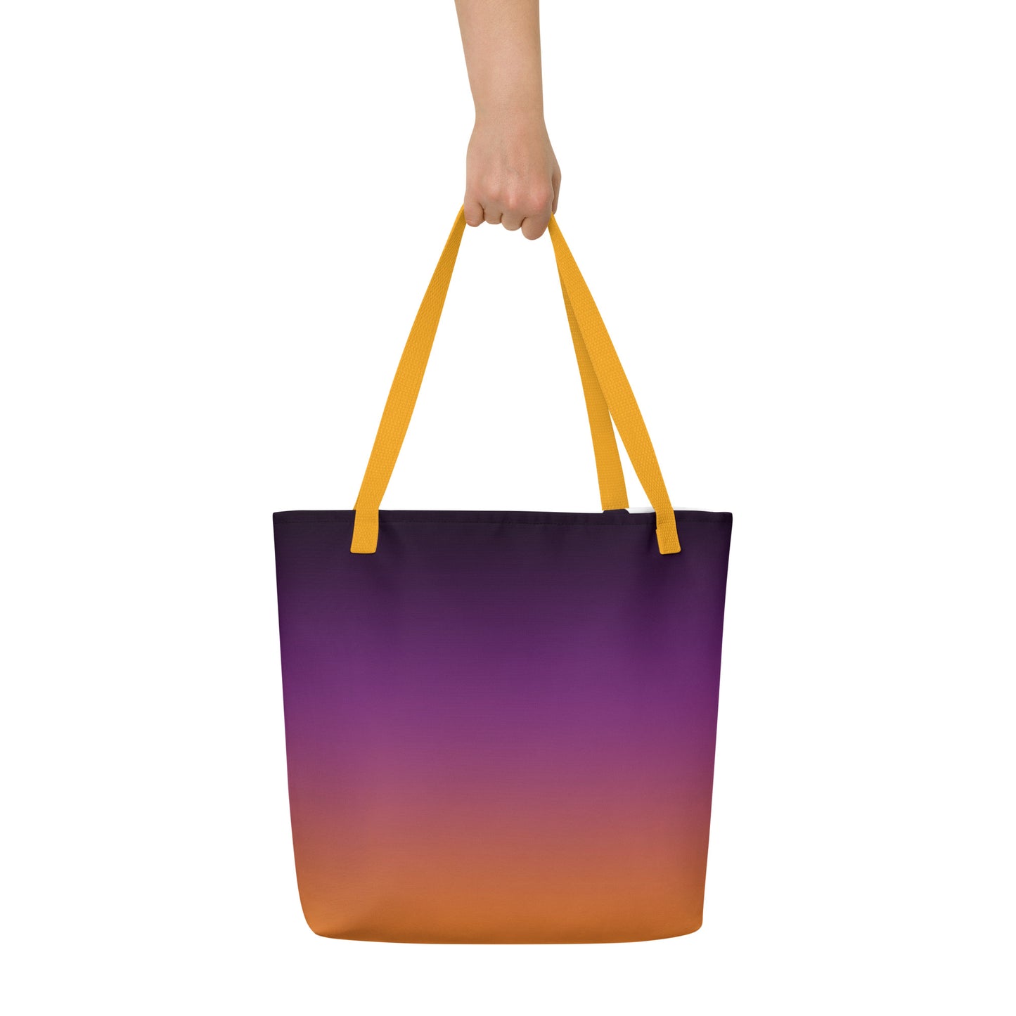 (Halloween) Purple Orange Ombre - Large Tote Bag