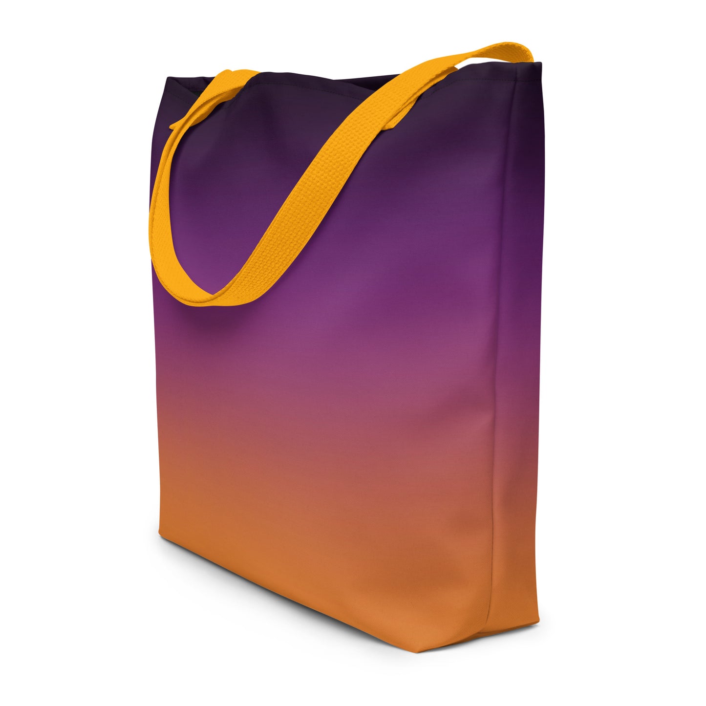 (Halloween) Purple Orange Ombre - Large Tote Bag