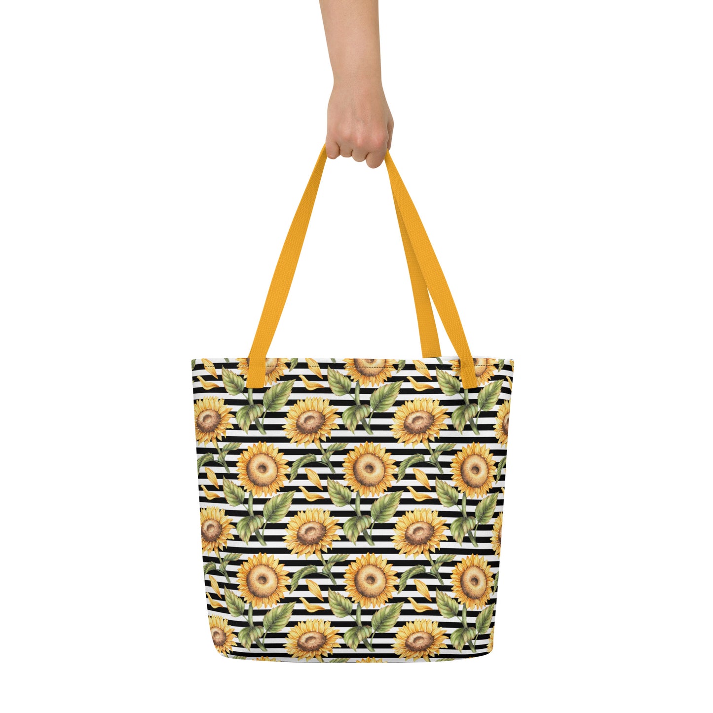 Sunflower Stripe - Large Tote Bag