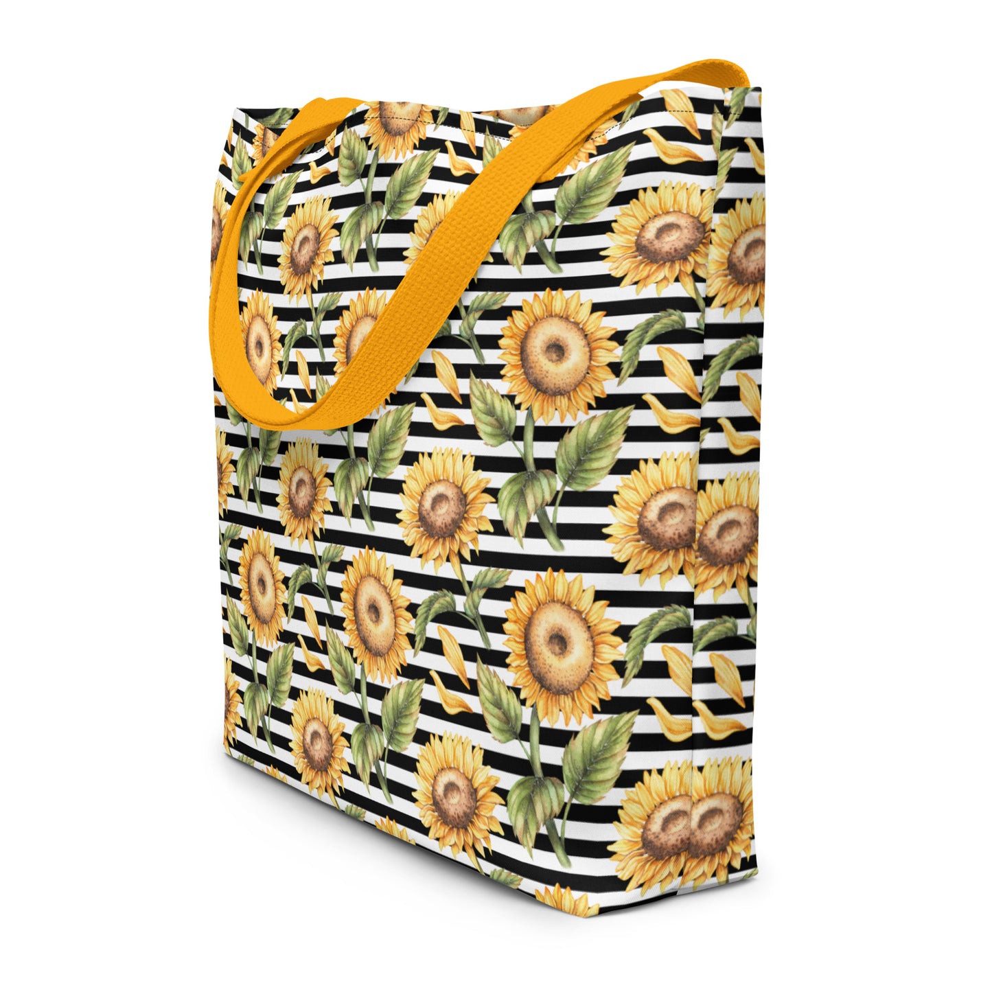 Sunflower Stripe - Large Tote Bag