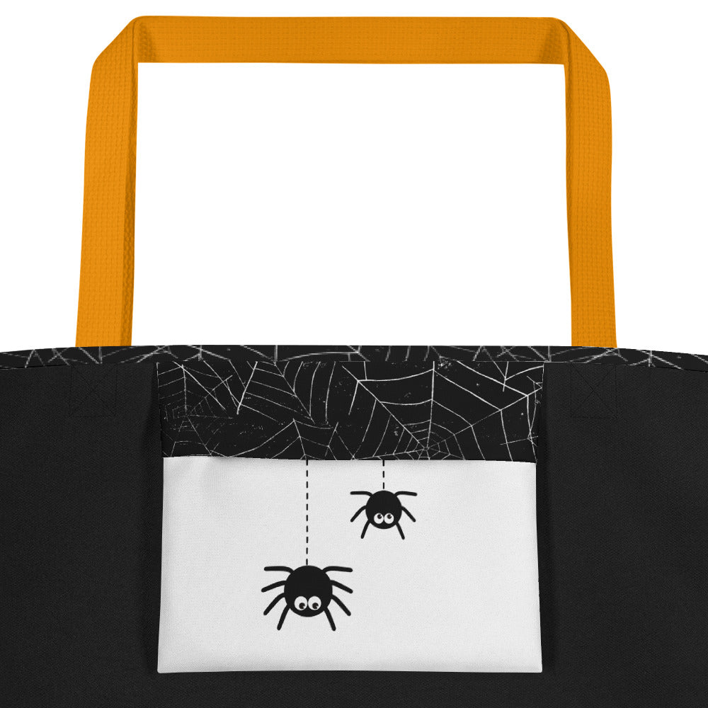 (Halloween) Spider Webs - Large Tote Bag