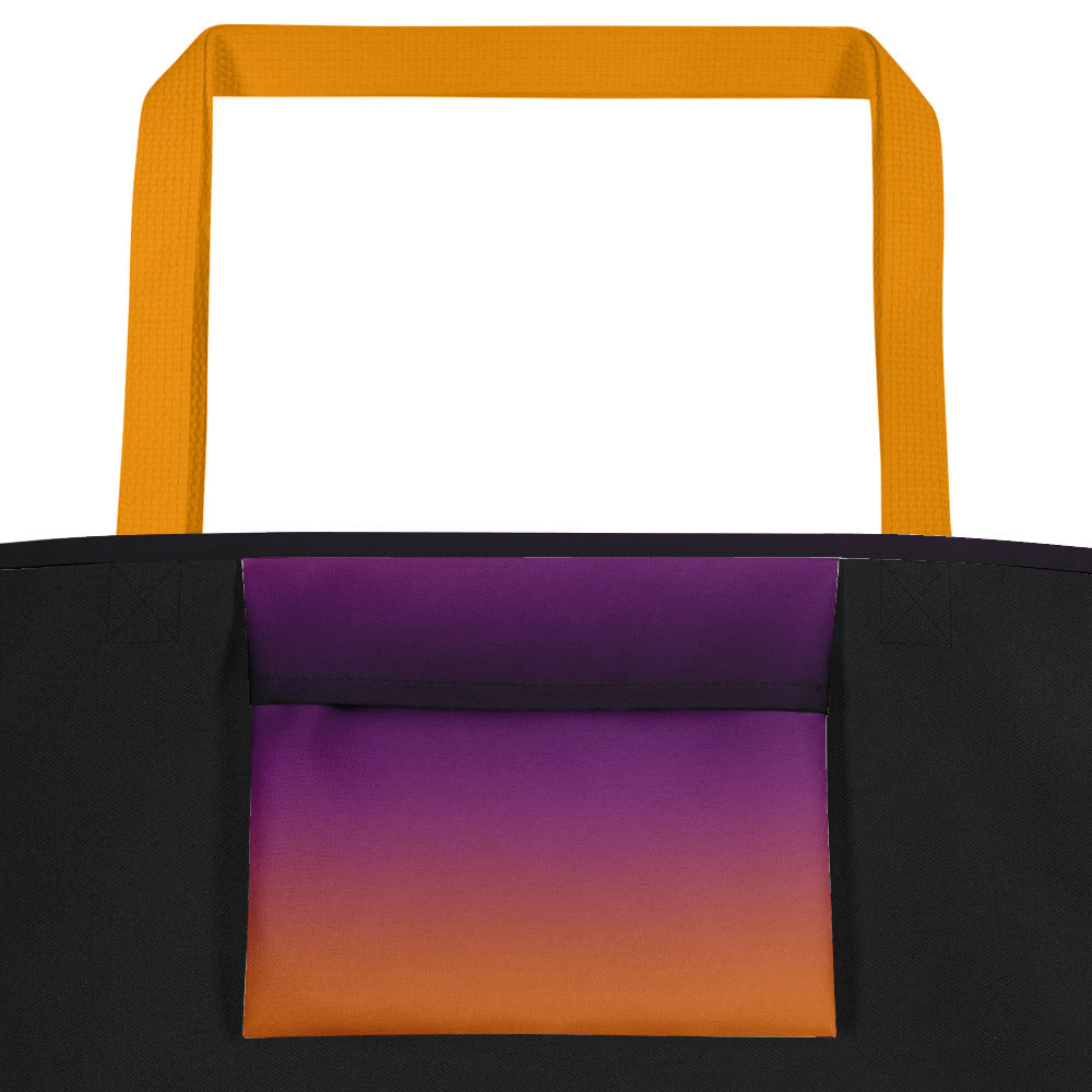 (Halloween) Purple Orange Ombre - Large Tote Bag
