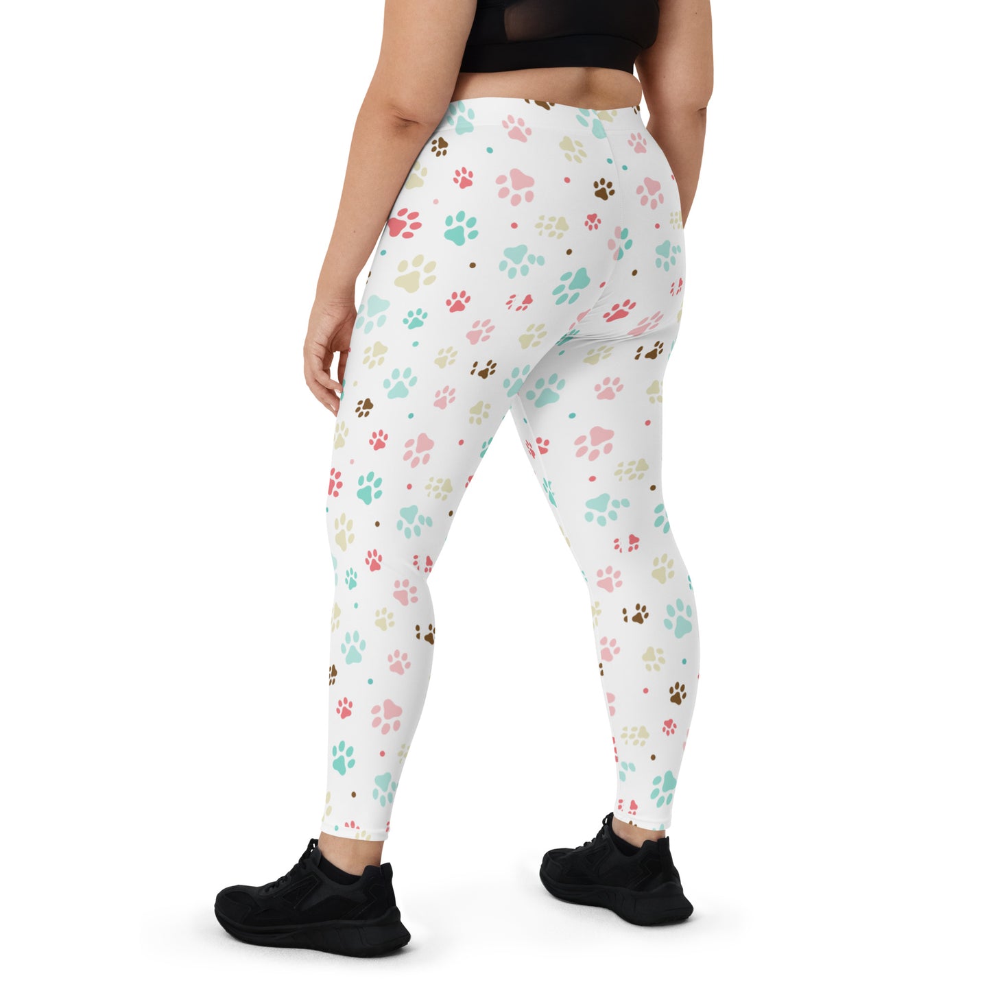 Paw Prints - White Leggings