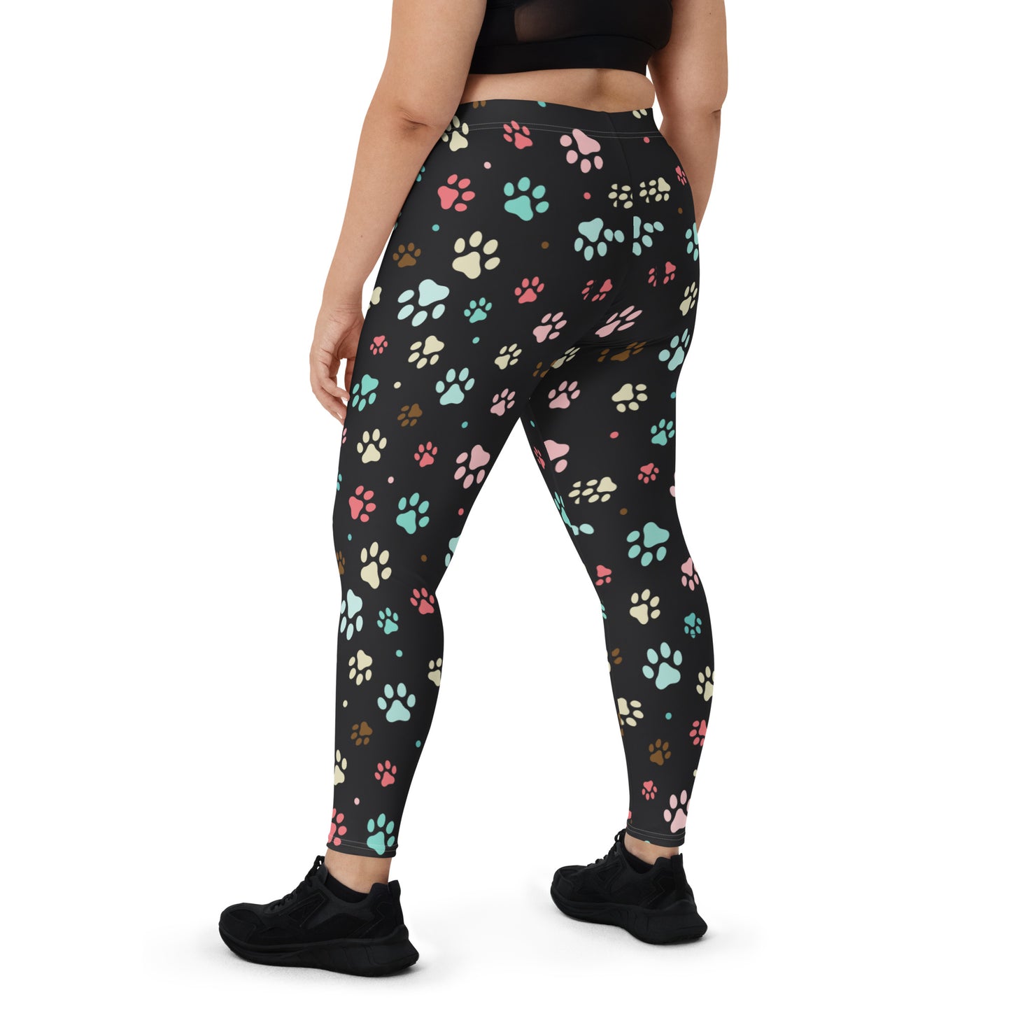 Paw Prints - Black Leggings