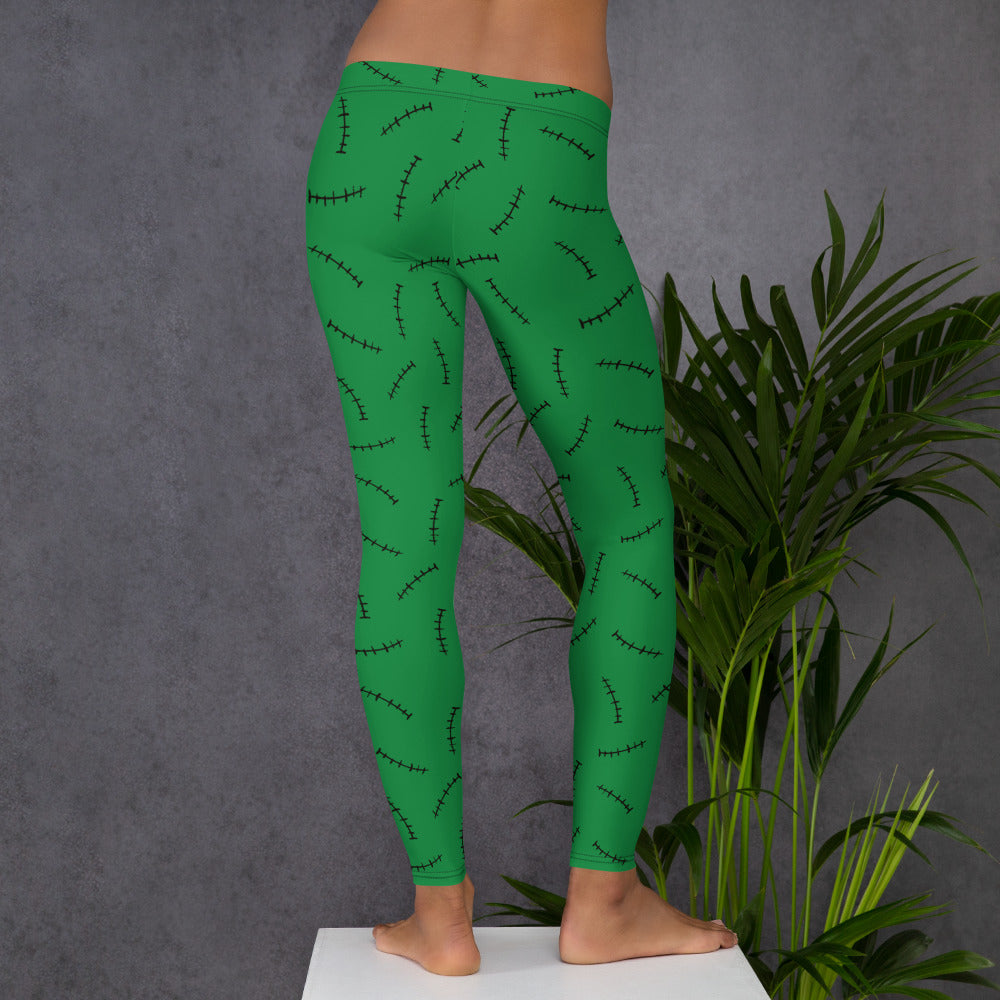 (Halloween) Franky's Stitches (Green) - Leggings
