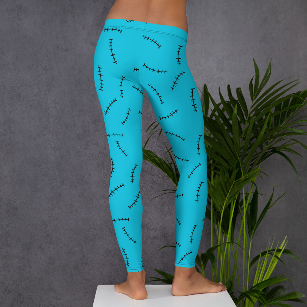 (Halloween) Franky's Stitches (Teal) - Leggings