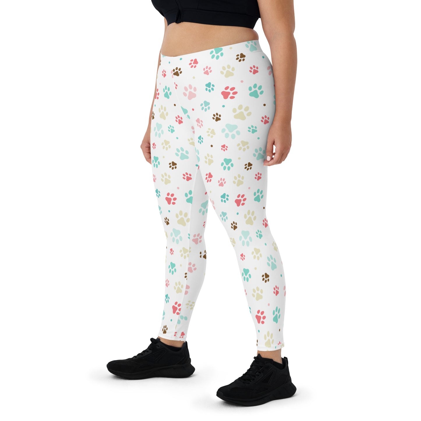 Paw Prints - White Leggings