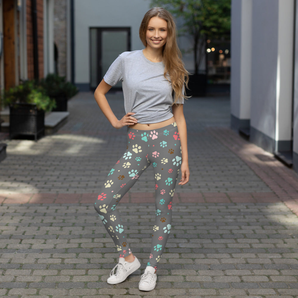 Paw Prints -Silver Leggings