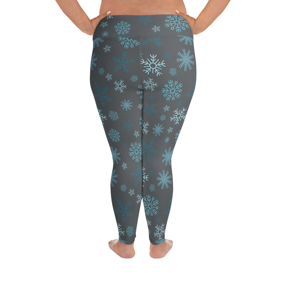 Snowflakes - Silver Plus Size Leggings
