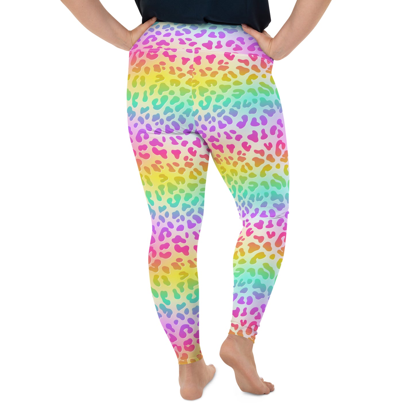 Rainbow Leopard - Plus Size Leggings