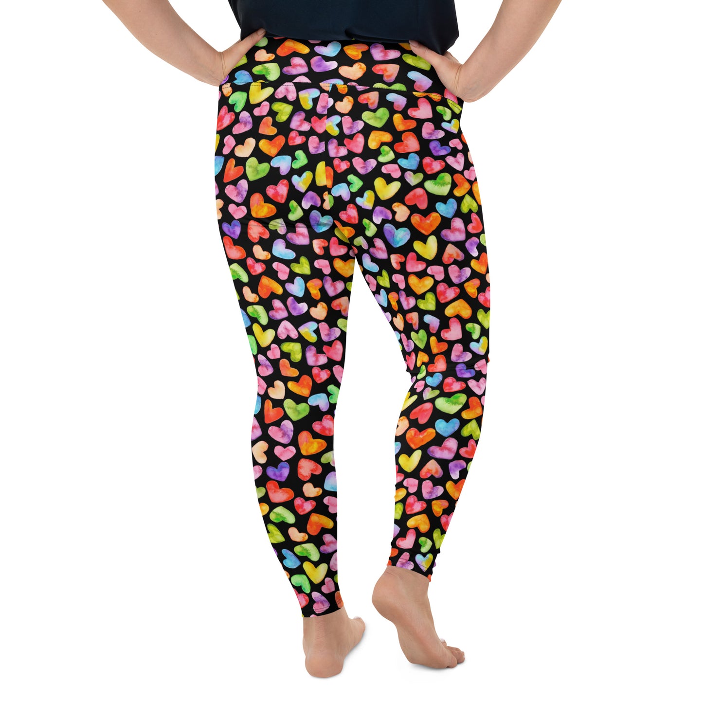 Rainbow Hearts - Plus Size Leggings