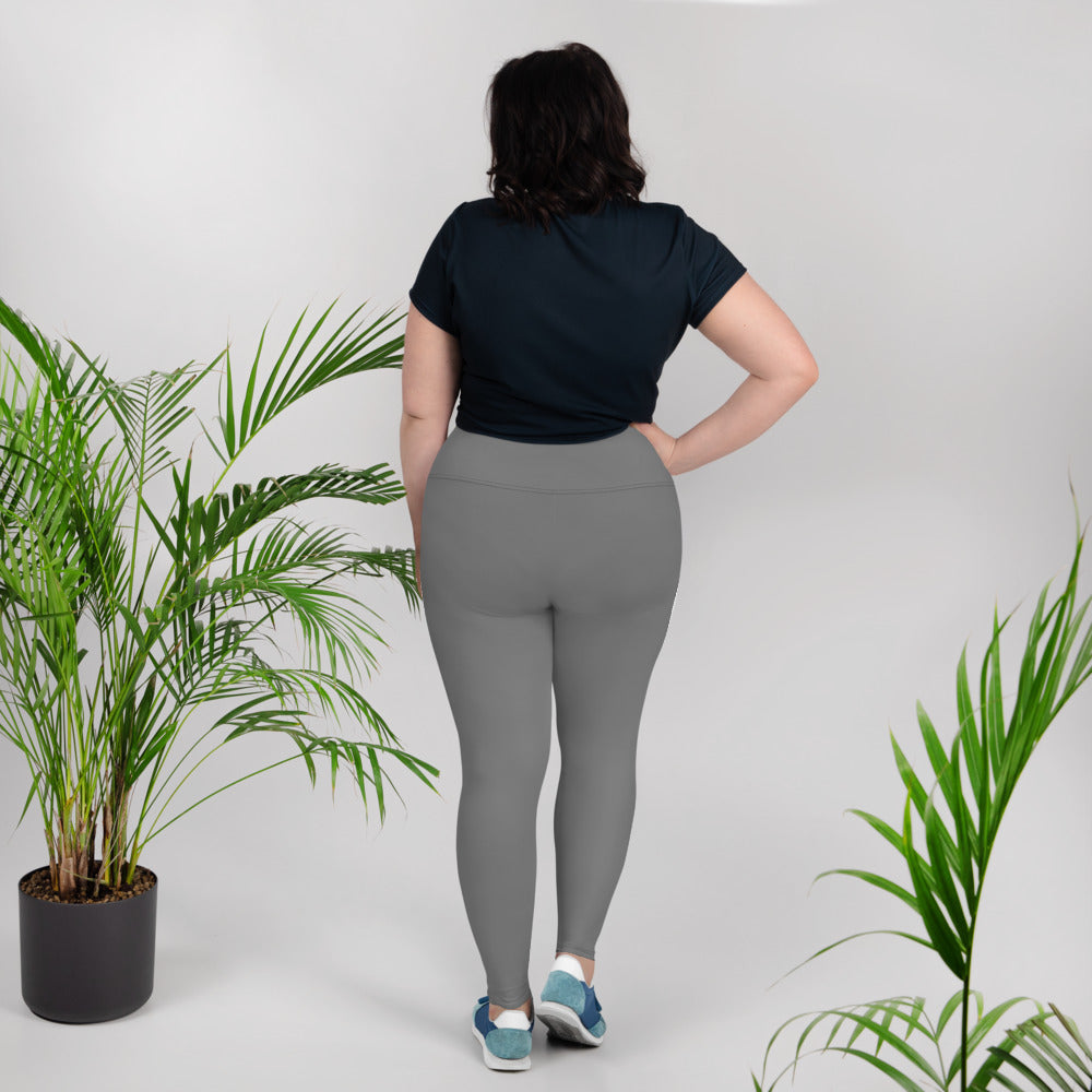 Solid Silver - Plus Size Leggings