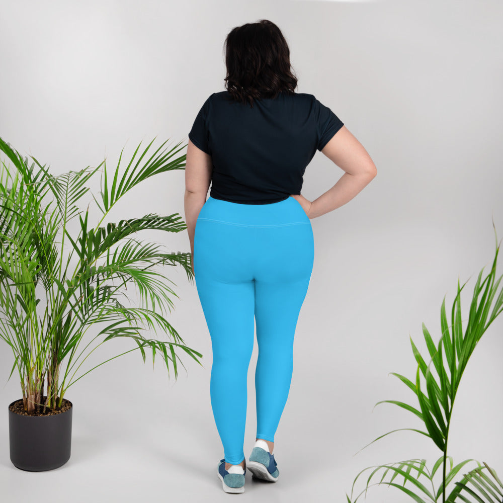 Solid Bright Blue - Plus Size Leggings