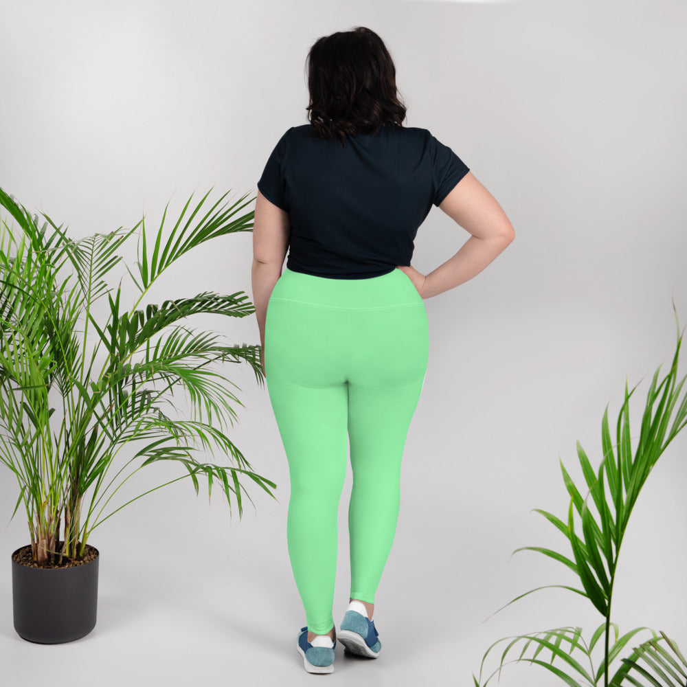 Solid Bright Green - Plus Size Leggings
