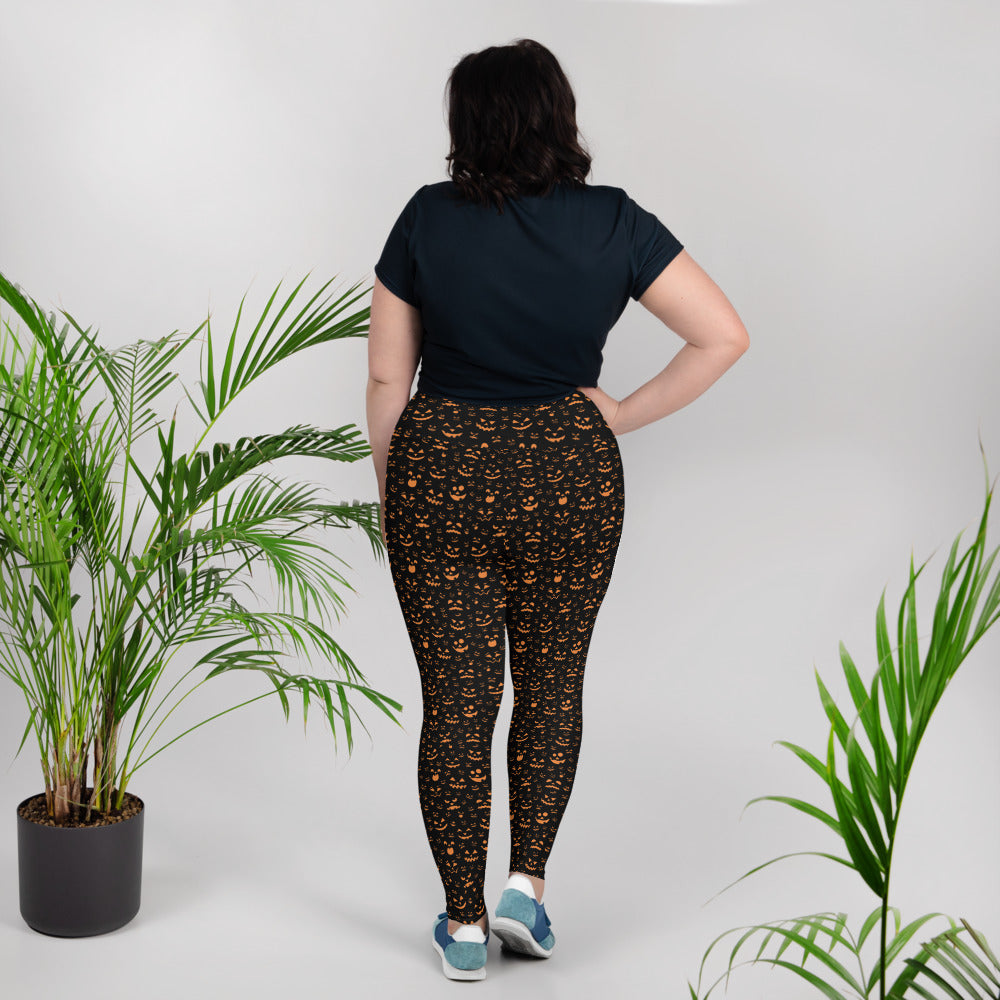 (Halloween) Jack-o-lantern Smiles - Plus Size Leggings