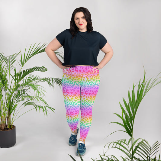 Rainbow Leopard - Plus Size Leggings
