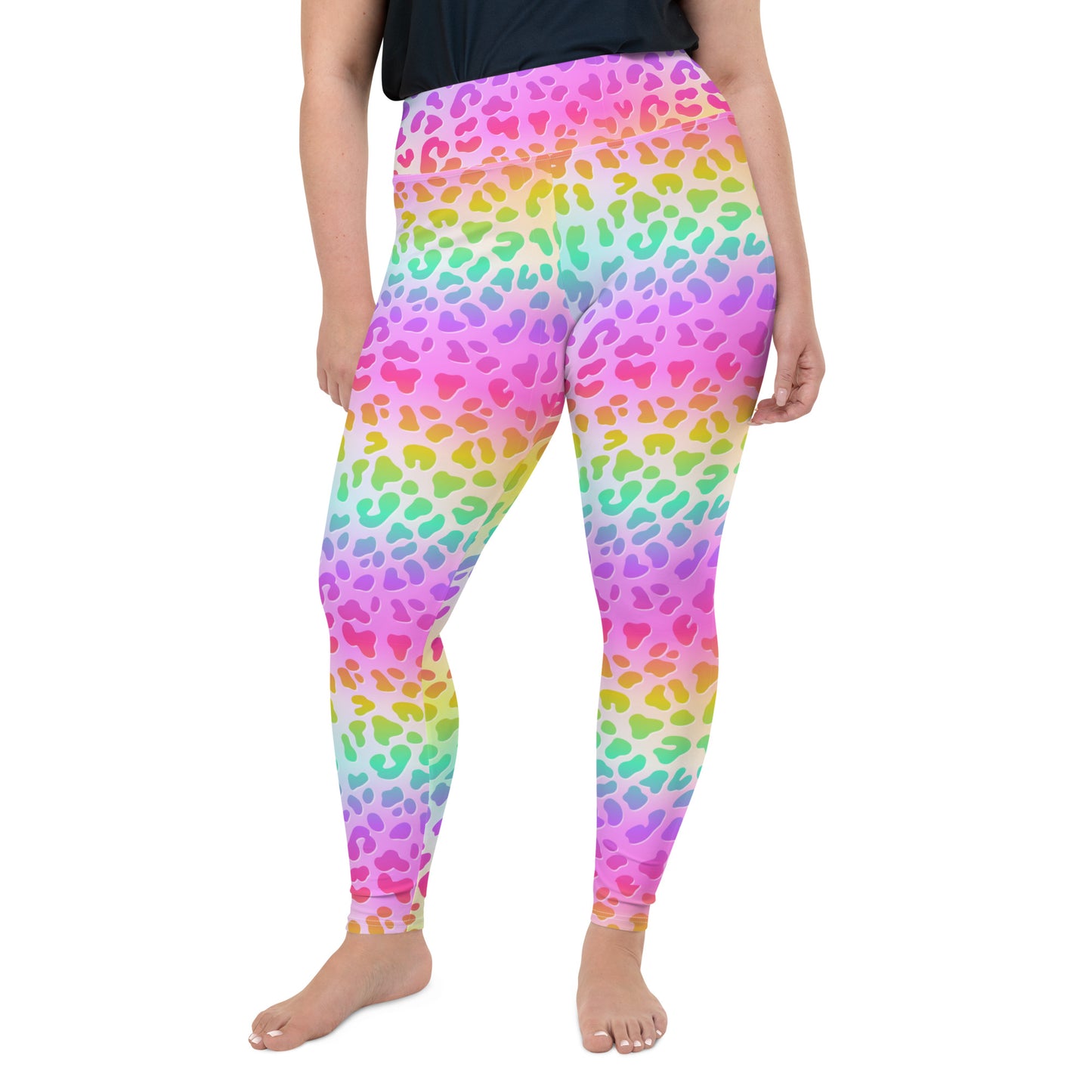 Rainbow Leopard - Plus Size Leggings