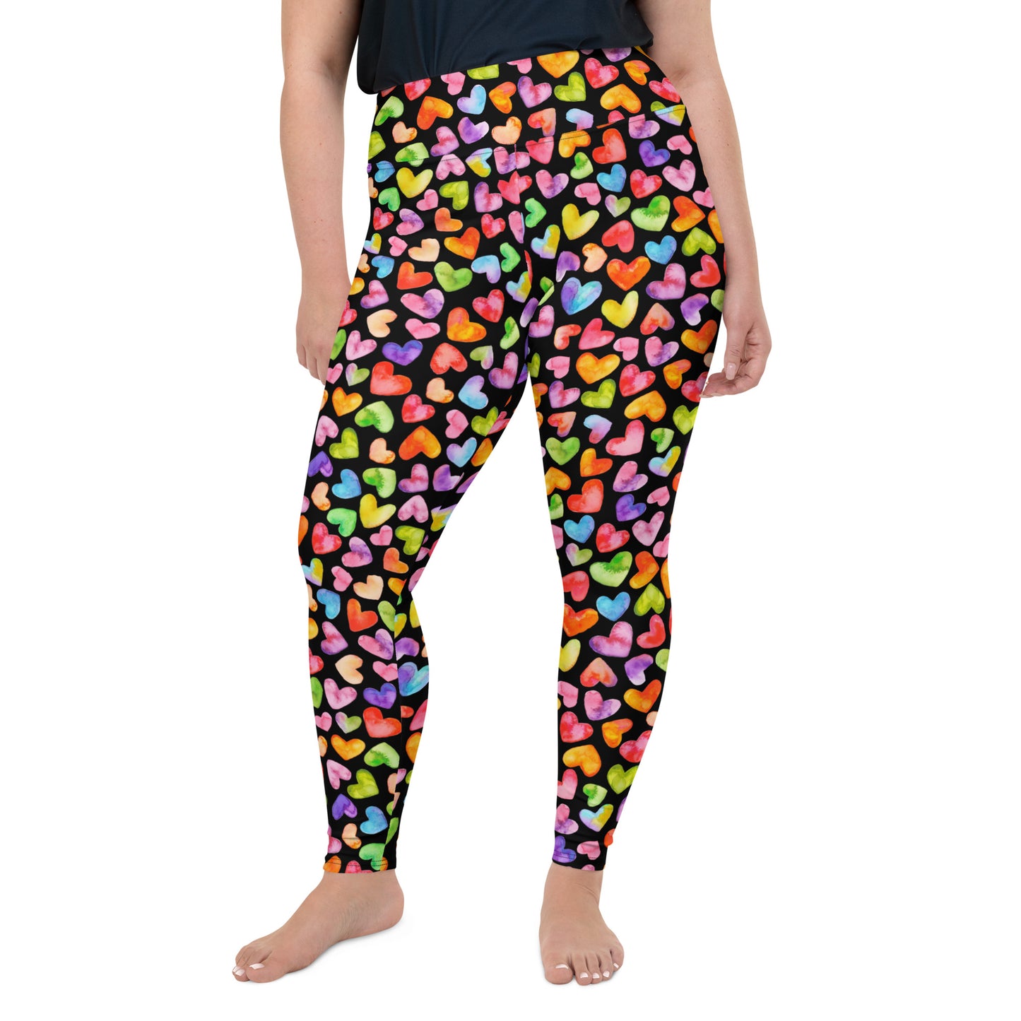 Rainbow Hearts - Plus Size Leggings