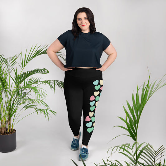 Candy Hearts - Plus Size Leggings