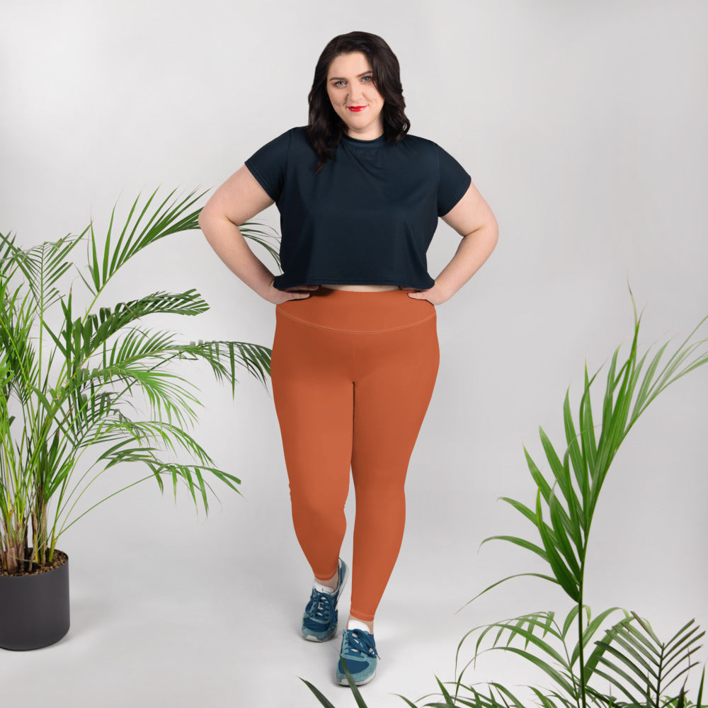 Solid Orange - Plus Size Leggings