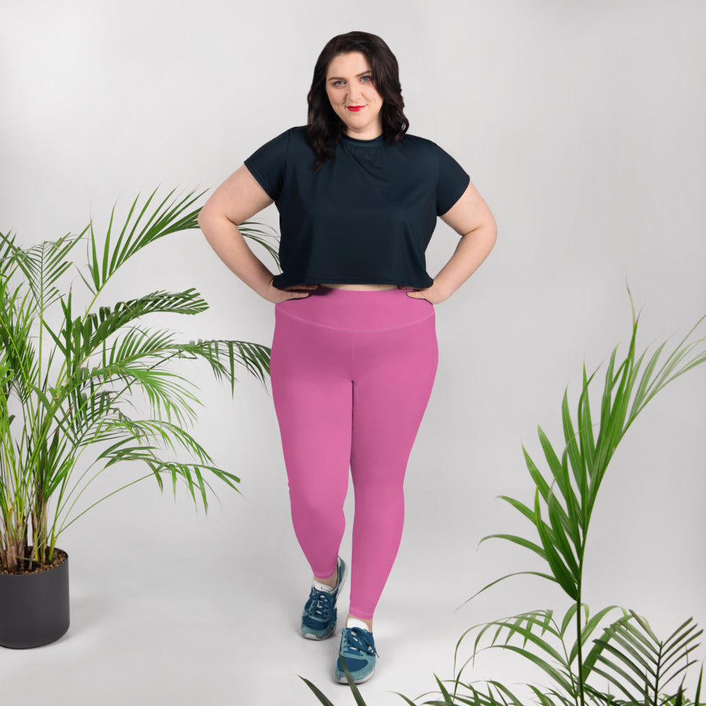 Solid Pink - Plus Size Leggings