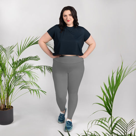 Solid Silver - Plus Size Leggings